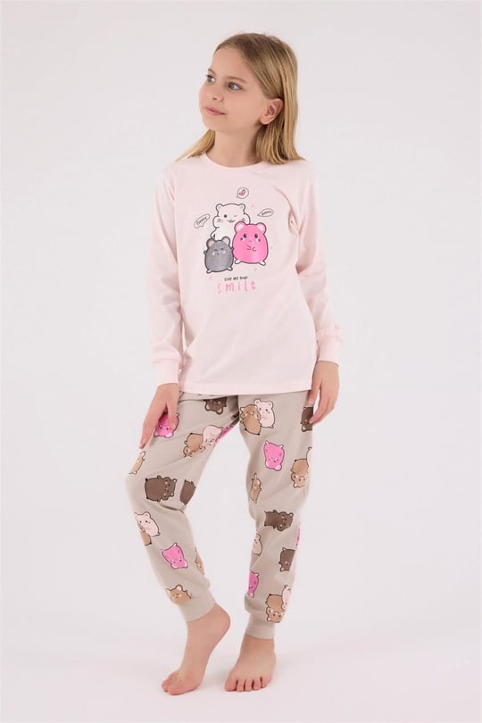 RolyPoly Kız Çocuk Alt Üst Takım Pembe RP3705-2