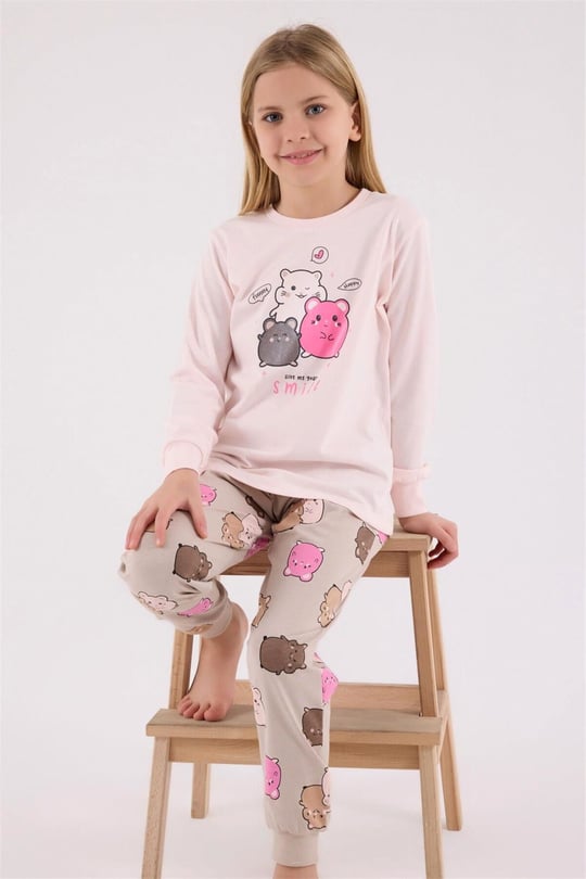 RolyPoly Kız Çocuk Alt Üst Takım Pembe RP3705-2