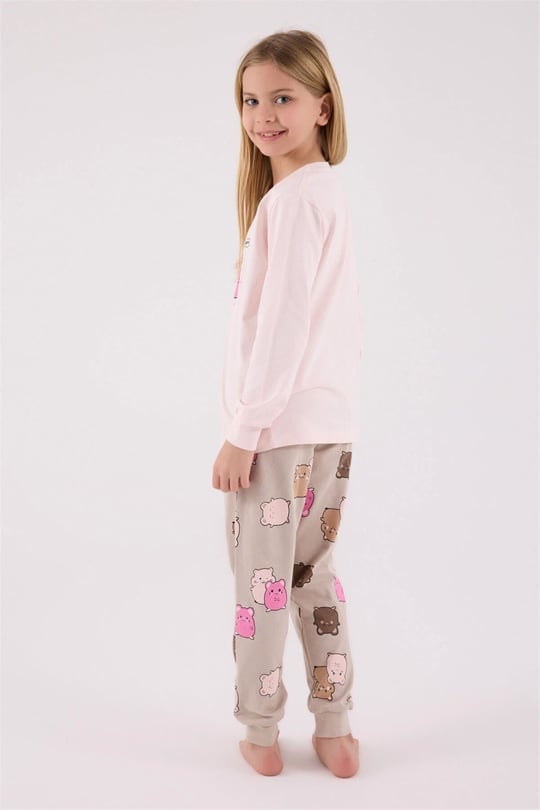 RolyPoly Kız Çocuk Alt Üst Takım Pembe RP3705-2