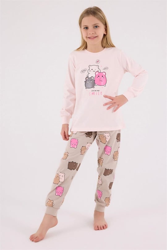 RolyPoly Kız Çocuk Alt Üst Takım Pembe RP3705-2