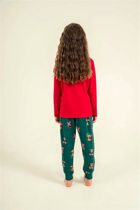 RolyPoly Kız Çocuk Baskılı Pijama Takımı Kırmızı RP3918-3