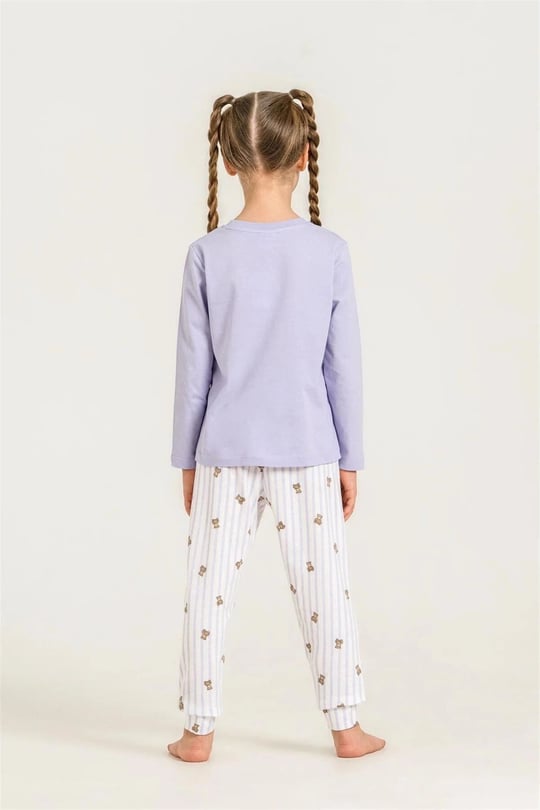 RolyPoly Kız Çocuk Baskılı Pijama Takımı Lila RP3912-3