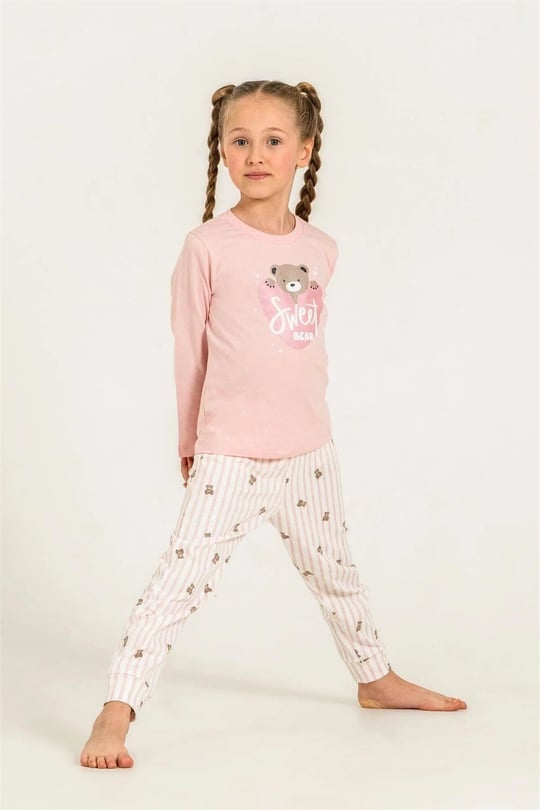 RolyPoly Kız Çocuk Baskılı Pijama Takımı Pembe RP3911-3