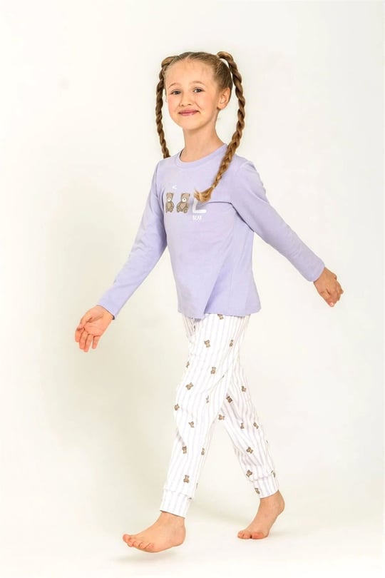RolyPoly Kız Çocuk Baskılı Pijama Takımı Lila RP3912-3