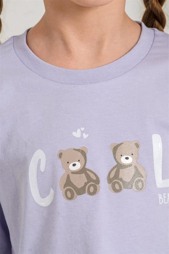 RolyPoly Kız Çocuk Baskılı Pijama Takımı Lila RP3912-3
