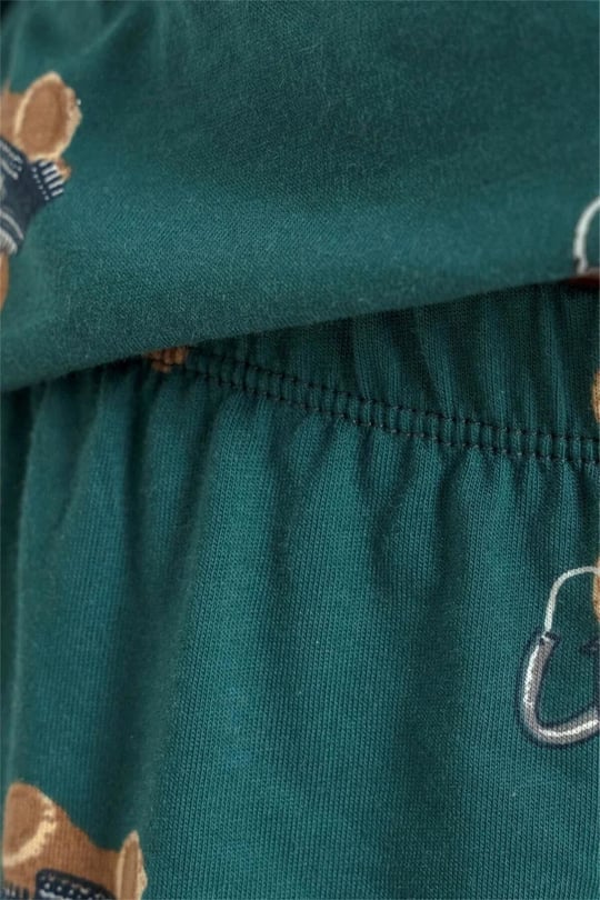 RolyPoly Kız Çocuk Winter Bear Gömlek Pijama Takımı Yeşil RP3919-3