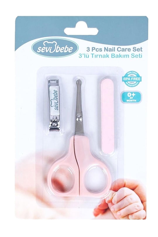 Sevi Bebe Kız Bebek 3'lü Tırnak Bakım Seti Pembe 507