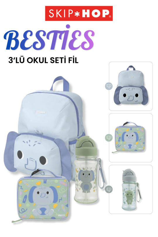 Skip Hop Besties 3'lü Okul Seti Fil