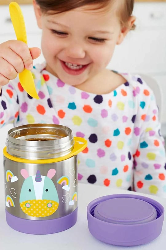 Skip Hop Zoo Beslenme Seti Unicorn Pipetli Suluk - Çerez Kabı - Çelik Termos