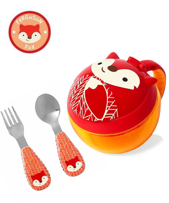 Skip Hop Zoo Çerez Kabı - Çatal Kaşık Tilki Set