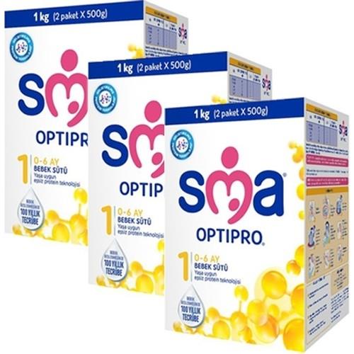 SMA Optipro 1 Probiyotik Bebek Sütü 1000 gr 3 Adet