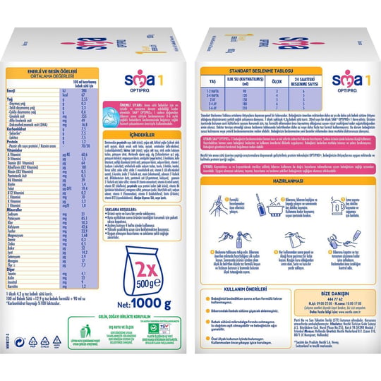 SMA Optipro 1 Probiyotik Bebek Sütü 1000 gr