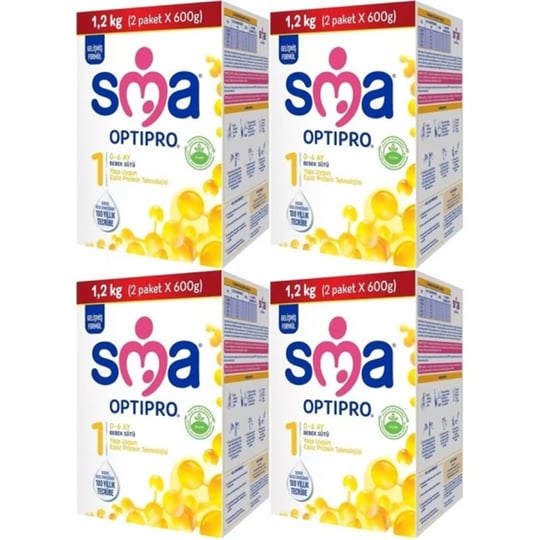 SMA Optipro 1 Probiyotik Bebek Sütü 1200 gr 4 Adet