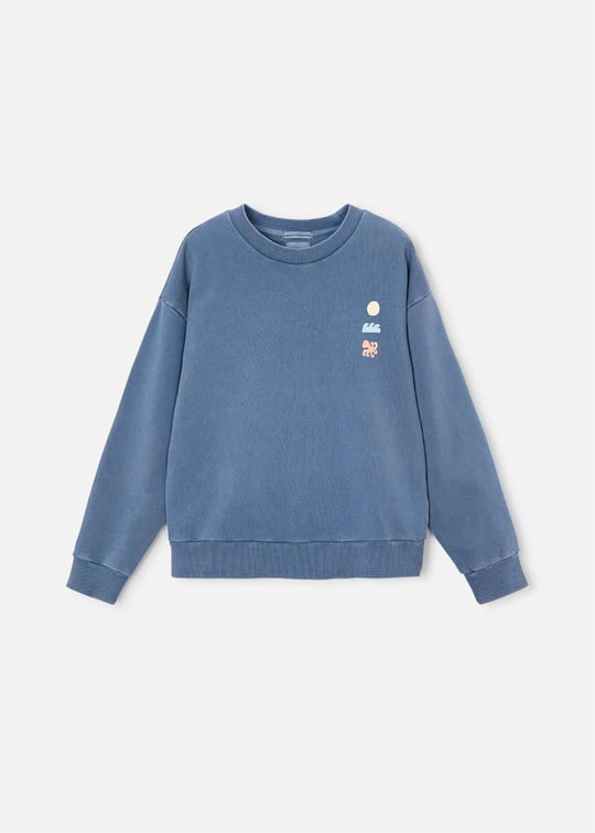 The Boston Kids Erkek Çocuk Baskılı Sweatshirt Mavi 6423