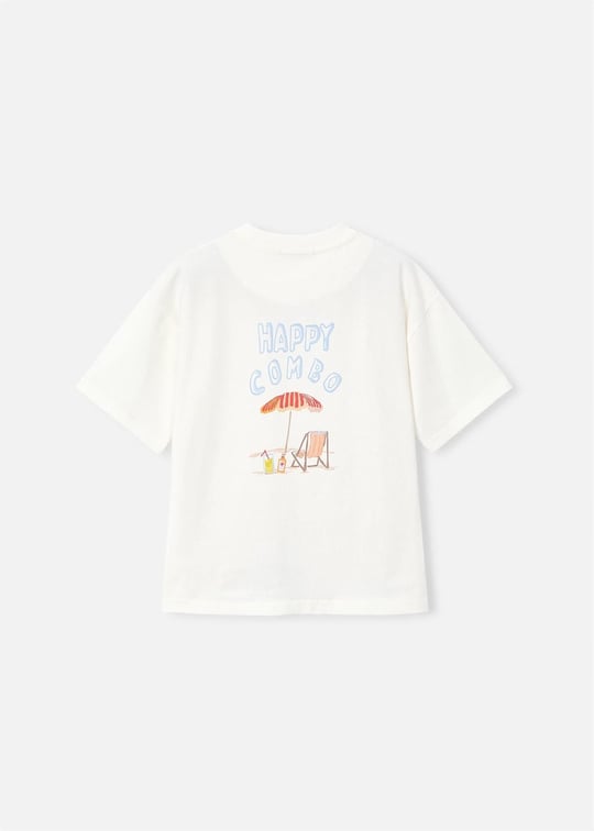 The Boston Kids Erkek Çocuk Baskılı Tişört Krem 6043