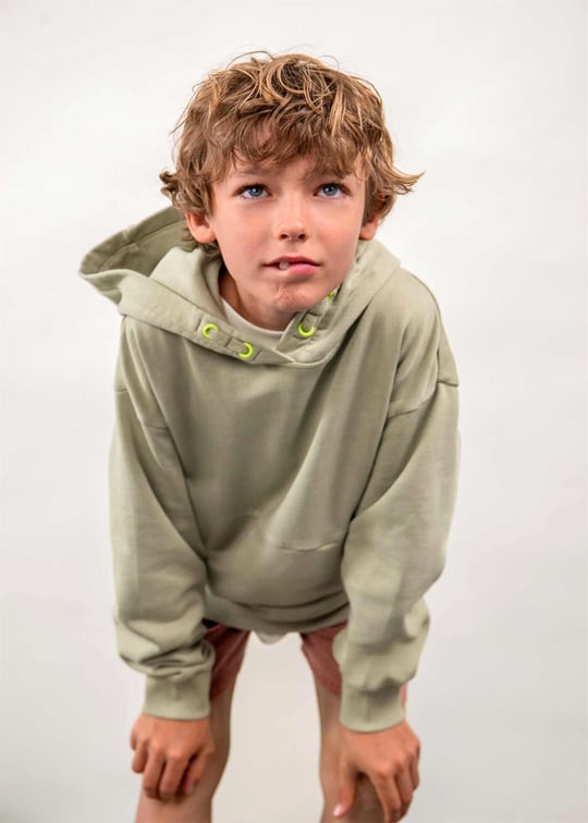 The Boston Kids Erkek Çocuk Kapüşonlu Sweatshirt Yeşil 6424