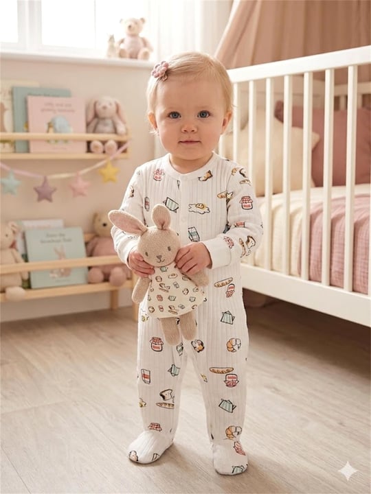 Tiffany Baby Bebek Breakfast Theme Patikli Tulum Ekru 35033