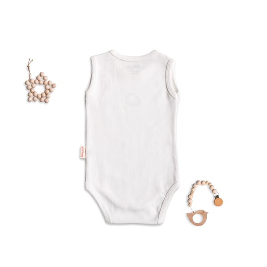 Tiffany Baby Bebek Bulut Baskılı Kolsuz Çıtçıtlı Body Beyaz 35028