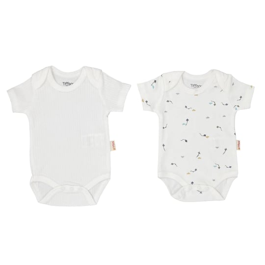 Tiffany Baby Bebek Kite Runnet Theme 2' li Kısa Kol Zıbın Set Ekru 33008