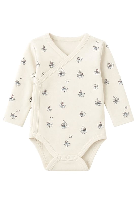 Tiffany Baby Bebek Krooboy Organik Theme Uzun Kol Zıbın Krem 14020