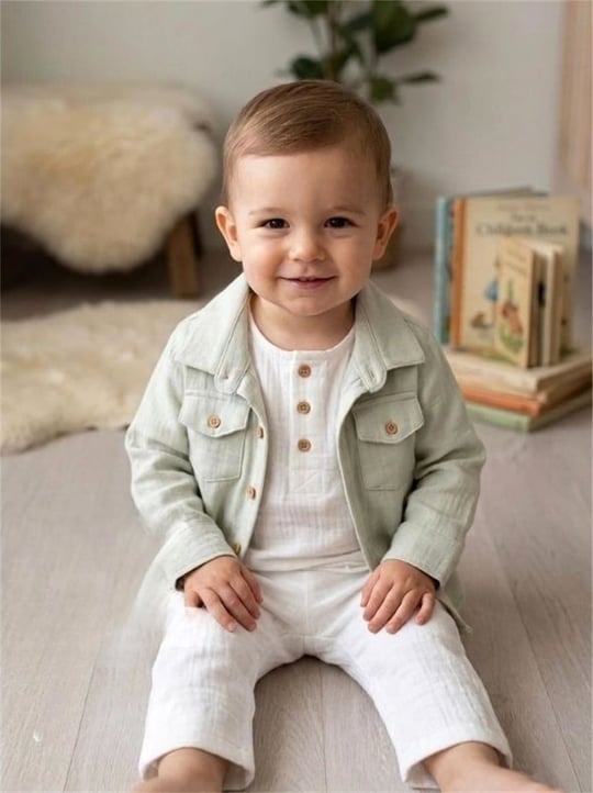 Tiffany Baby Bebek Linen Breeze Theme Gömlek Yeşil 52120