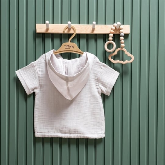 Tiffany Baby Bebek Müslin Theme Kapüşonlu Tişört Gri 26123