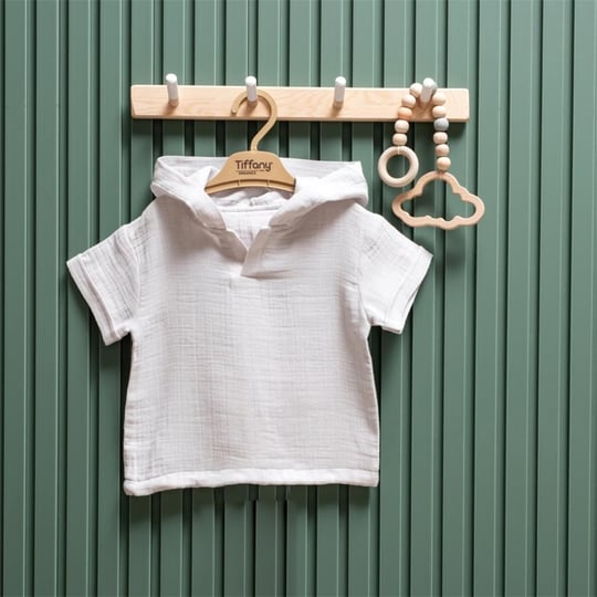 Tiffany Baby Bebek Müslin Theme Kapüşonlu Tişört Gri 26123