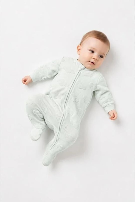 Tiffany Baby Bebek Puffy Love Theme Fermuarlı Patikli Tulum Yeşil 32040