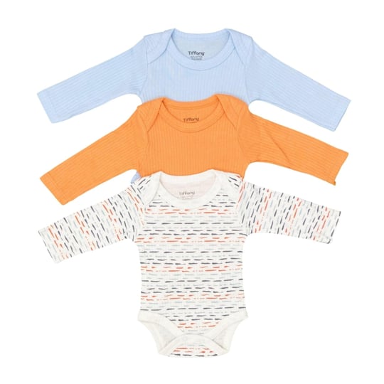 Tiffany Baby Bebek Striped Theme 3'lü Uzun Kol Badi Set Renkli 53011