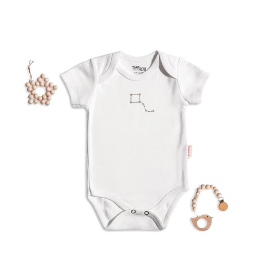 Tiffany Baby Bebek Uçurtma Baskılı Kısa Kollu Çıtçıtlı Body Beyaz 35028