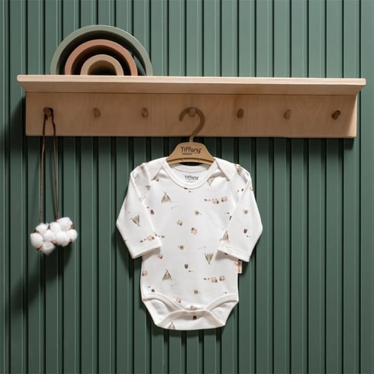 Tiffany Baby Erkek Bebek Organik Theme Happy Lambs Uzun Kollu Badi Ekru 33011