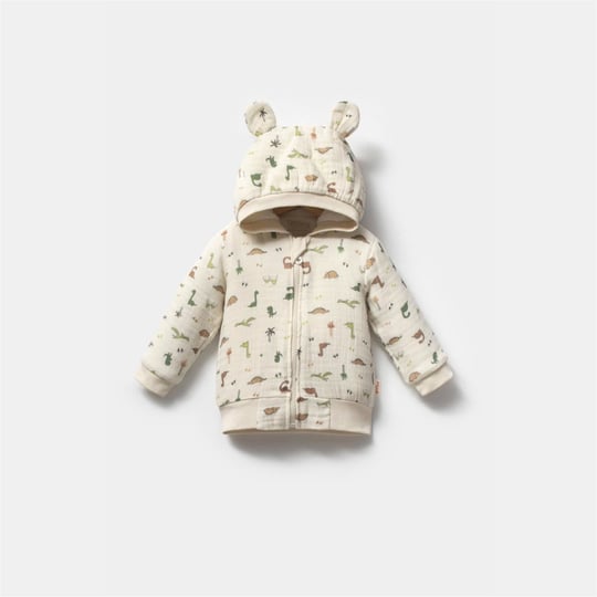 Tiffany Baby Erkek Bebek Wool Dinosaur Müslin Hırka Krem 38027