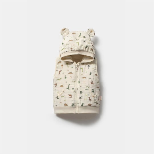 Tiffany Baby Erkek Bebek Wool Dinosaur Müslin Yelek  Krem 38005
