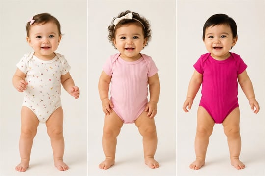 Tiffany Baby Kız Bebek Butterfly Theme 3'lü Yarım Kol Badi Set Pembe 48008