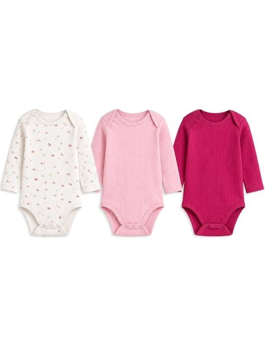 Tiffany Baby Kız Bebek Butterfly Theme 3'lü Uzun Kol Badi Set Pembe 48011