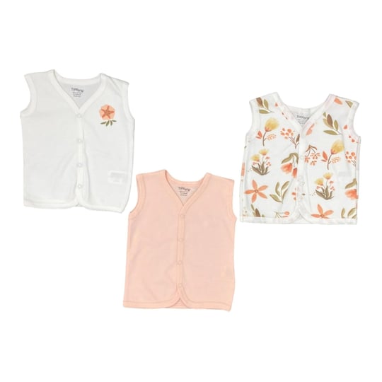 Tiffany Baby Kız Bebek Flower Garden 3'lü Yelek Set Ekru 15005