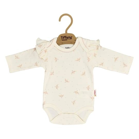 Tiffany Baby Kız Bebek Organik Bird Theme Uzun Kollu Zıbın Badi Ekru 24011