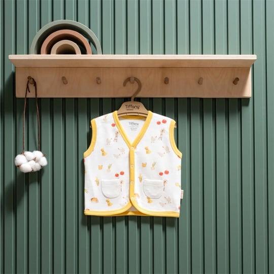 Tiffany Baby Kız Bebek Organik Theme Strawberry Yelek Ekru 45005