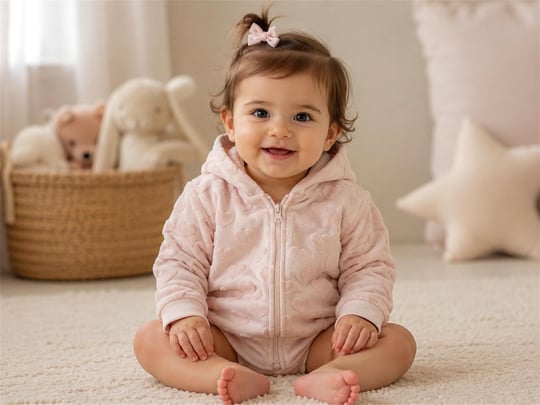 Tiffany Baby Kız Bebek Puffy Love Theme Kapüşonlu Ceket Pudra 31027