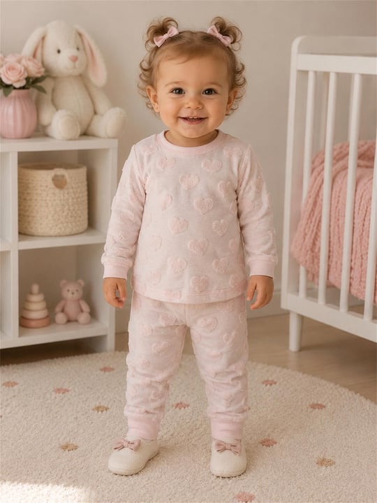 Tiffany Baby Kız Bebek Puffy Love Theme Alt Üst Takım Pudra 31012