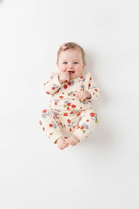 Tiffany Baby Kız Bebek Strawberry Garden Theme Alt Üst Takım Ekru 15012