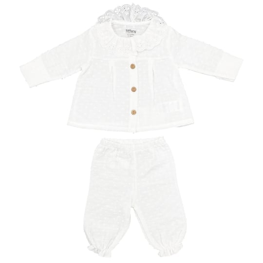 Tiffany Kız Bebek Müslin Alt Üst Takım Ekru 10135