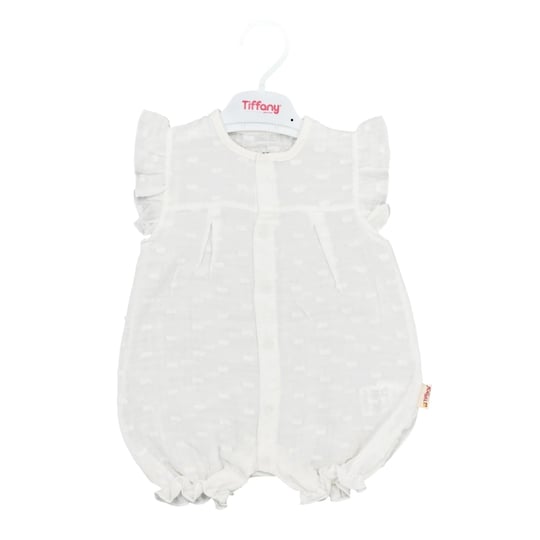 Tiffany Kız Bebek Müslin Kısa Tulum Ekru 10089