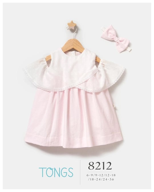 Tongs Baby Kız Bebek Saç Bantlı Elbise Pembe 8212