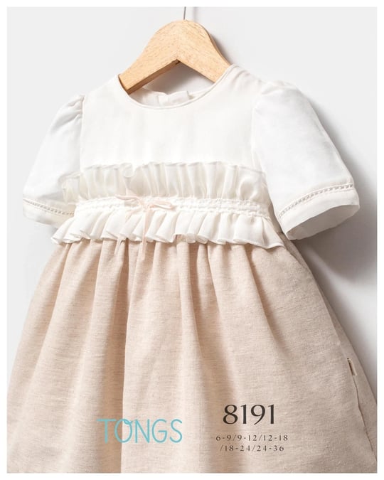 Tongs Baby Kız Bebek Saç Bantlı Elbise Bolero Takım Bej 8191