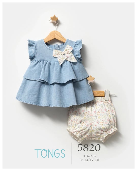 Tongs Baby Kız Bebek Universe Jeans 2'li Takım Mavi 5820