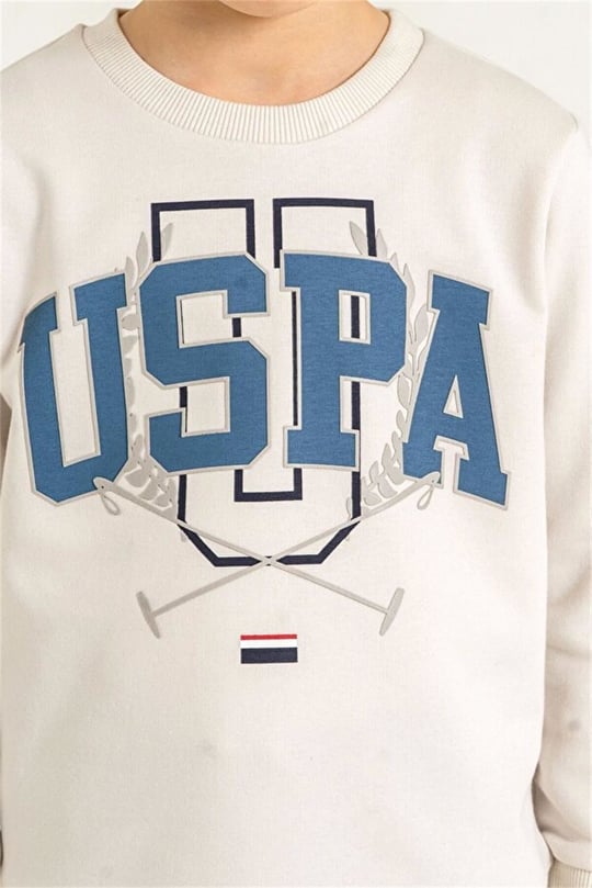 U.S Polo Assn Erkek Çocuk Baskılı Eşofman Takımı Taş US2618-G