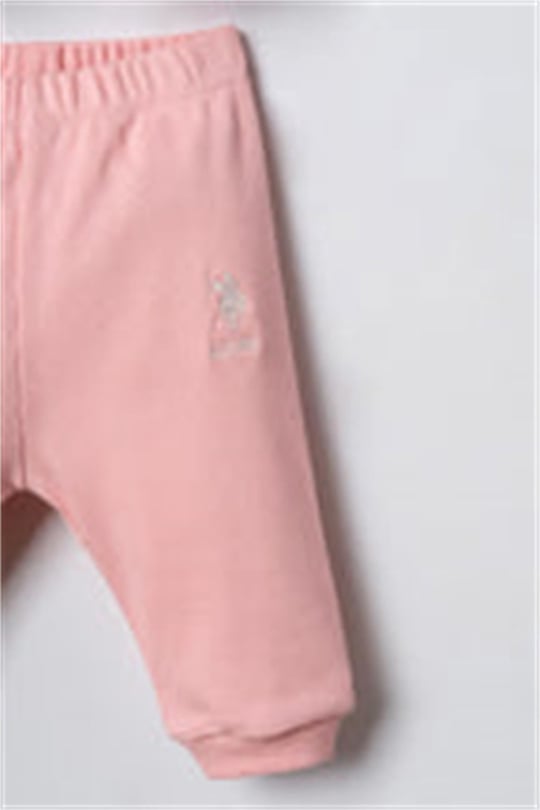 U.S Polo Assn Kız Bebek 3'lü Ceket Alt Takım Pembe USB3254