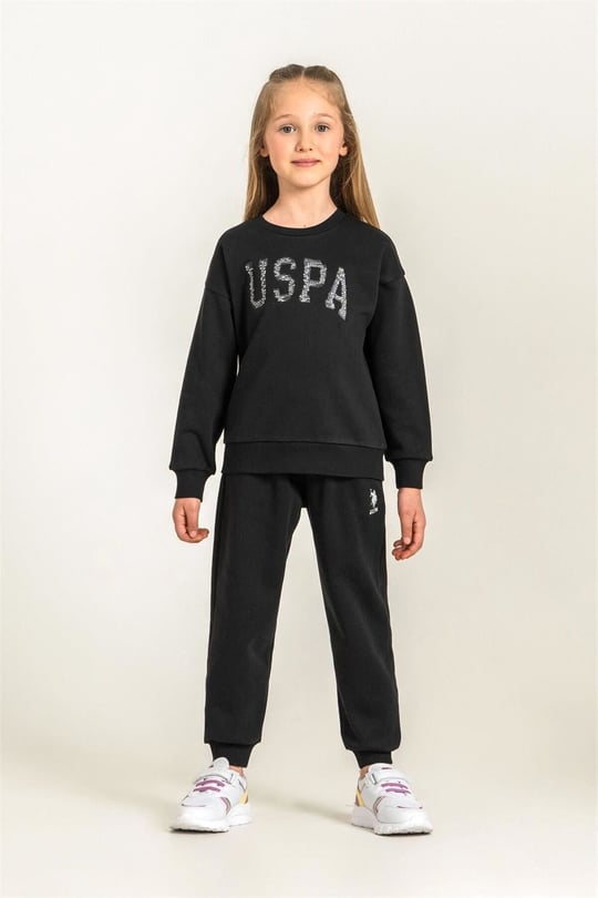 U.S Polo Assn Kız Çocuk Nakışlı Eşofman Takımı Siyah US2723-G