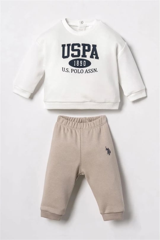 U.S Polo Assn Erkek Çocuk 2'li Alt Üst Takım Beyaz USB3190